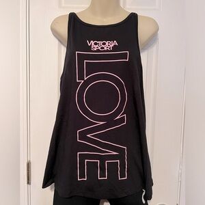 Victoria secret Sport black and pink muscle tank w/ open back